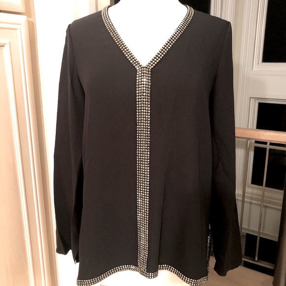 Tory Burch Tops - NWT Tory Burch Mallet Embellished VNeck Silk Tunic